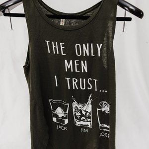 Funny green tank top Size S